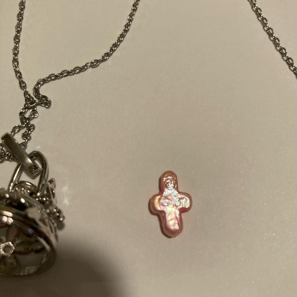 Edison pearl or stones cage necklace - Picture 4 of 4